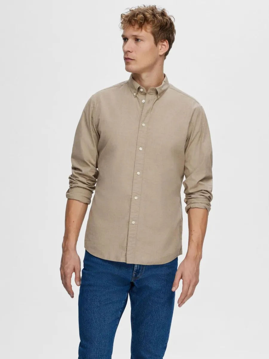 slim_fit_bomull_skjorta_0-3.webp SELECTED SLIM FIT BOMULL SKJORTA Brown Sale