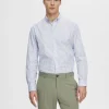 SELECTED SLIM FIT BOMULL SKJORTA Blue Discount