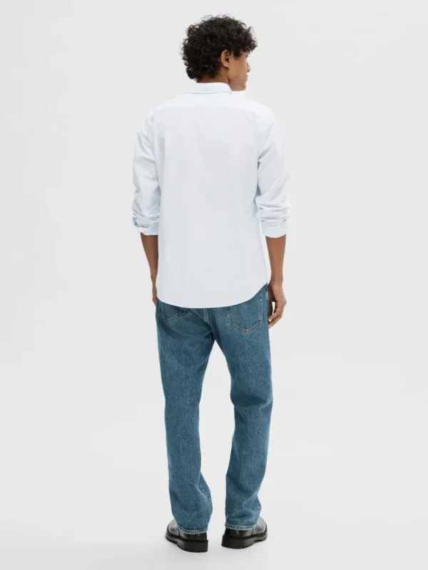 SELECTED SLIM FIT BOMULL SKJORTA Blue Discount