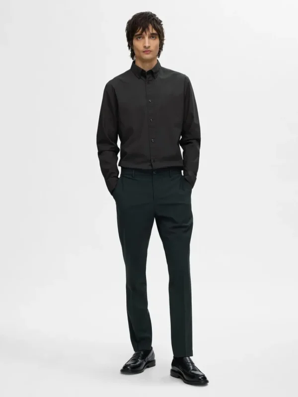 SELECTED SLIM FIT BOMULL SKJORTA Black Cheap