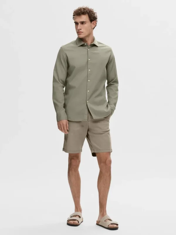 SELECTED SLIM FIT CHINOSHORTS Brown Hot