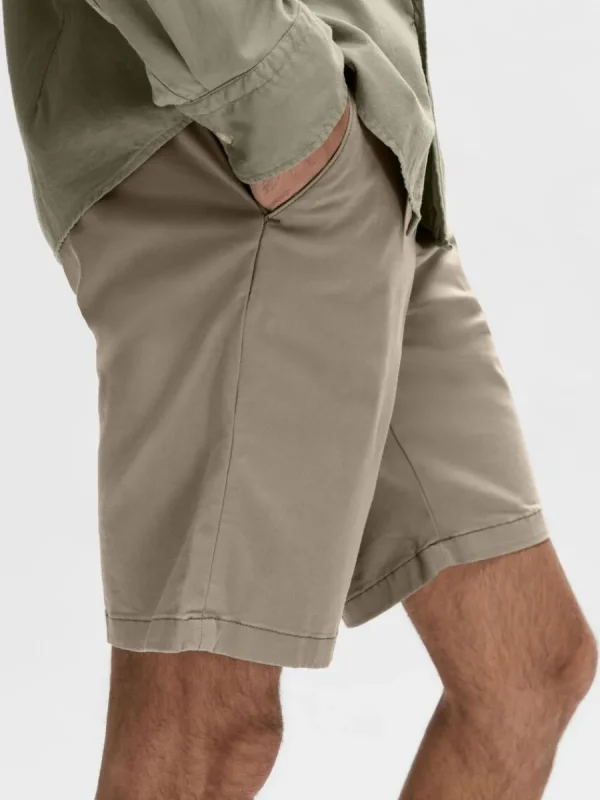 SELECTED SLIM FIT CHINOSHORTS Brown Hot