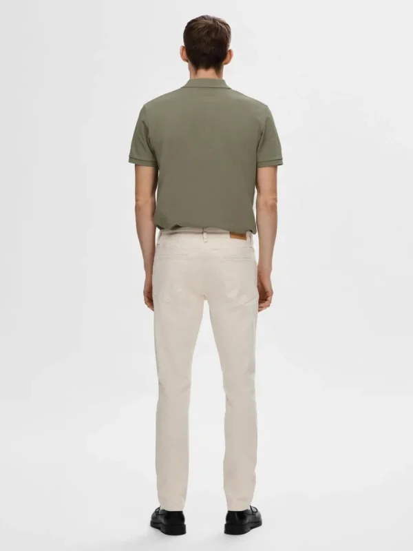 SELECTED 175 SLIM FIT CREAM JEANS Beige Shop