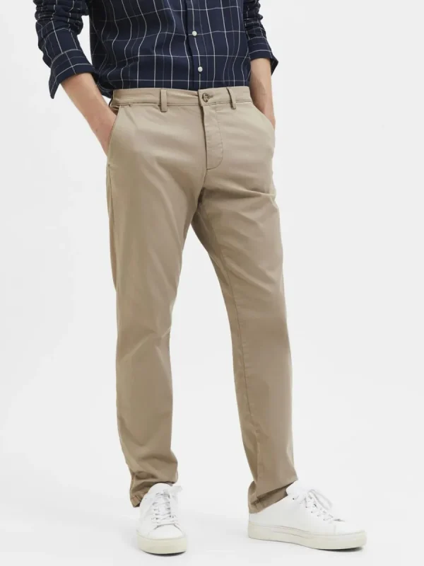 SELECTED 175 SLIM FIT FLEX CHINOS Brown Cheap