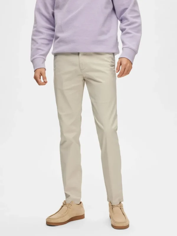 SELECTED 175 SLIM FIT FLEX CHINOS Beige New