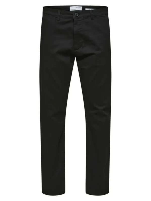 SELECTED 175 SLIM FIT FLEX CHINOS Black Clearance