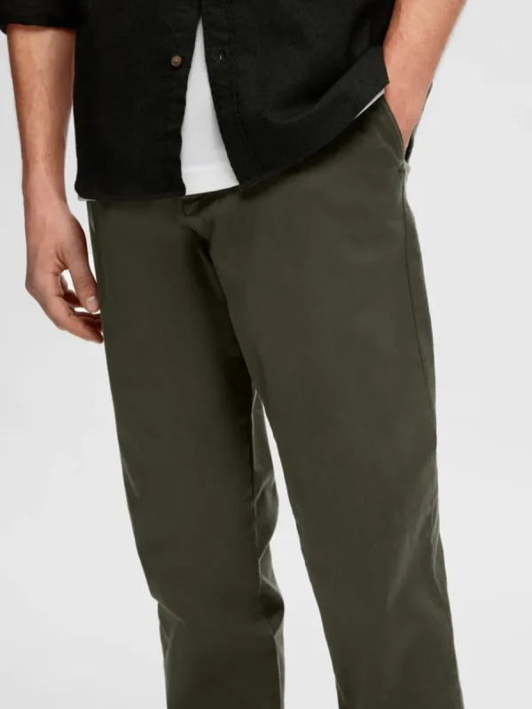 SELECTED 175 SLIM FIT FLEX CHINOS Green Clearance