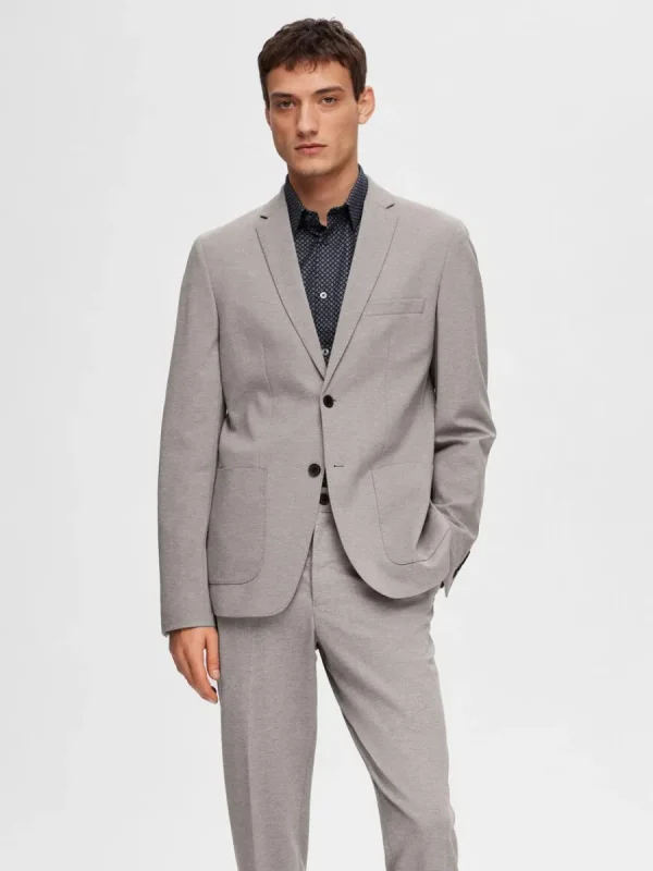 SELECTED SLIM FIT JERSEY KAVAJ Grey Hot
