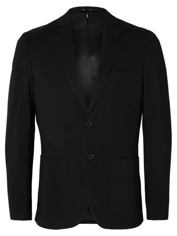 SELECTED SLIM FIT JERSEY KAVAJ Black Flash Sale
