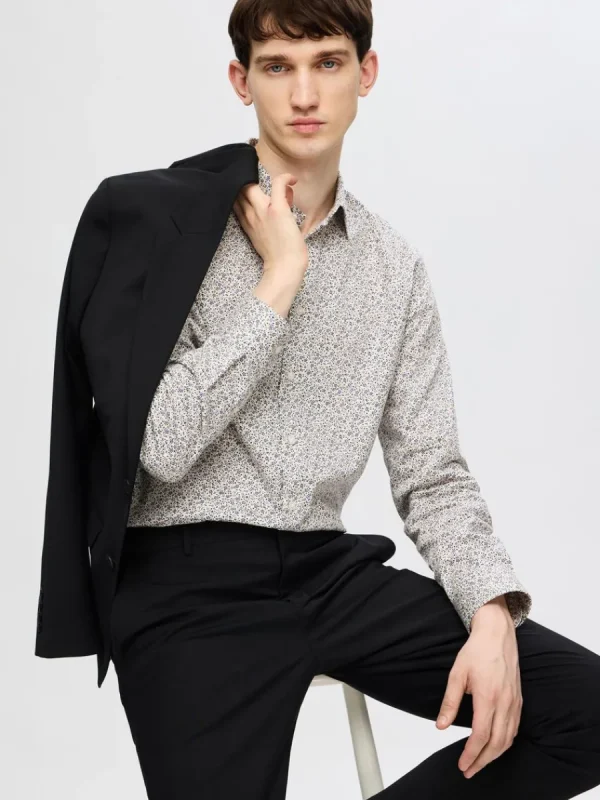 SELECTED SLIM FIT SKJORTA Beige Cheap