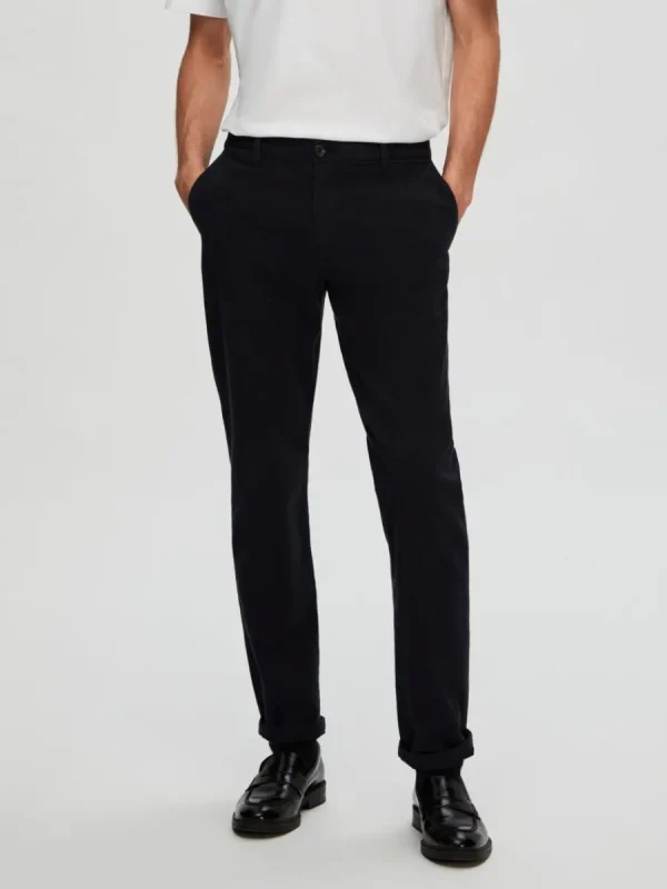 SELECTED 175 SLIM FIT STRUKTURERAD CHINOS Blue Outlet