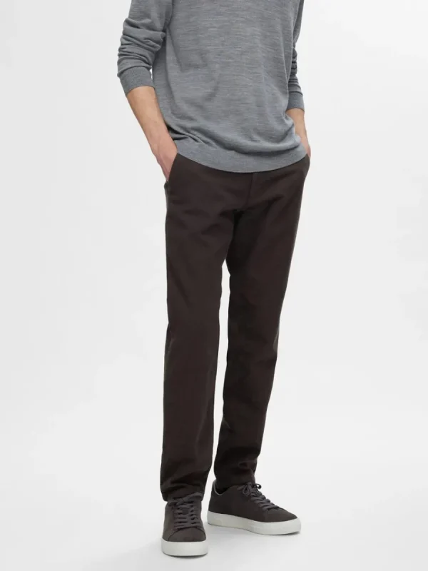 SELECTED 175 SLIM FIT STRUKTURERAD CHINOS Brown Store