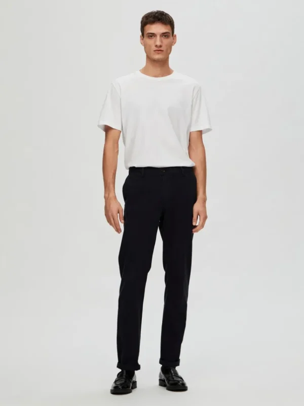 SELECTED 175 SLIM FIT STRUKTURERAD CHINOS Blue Outlet