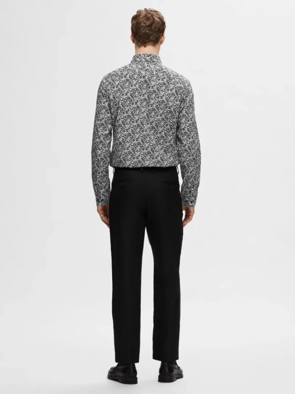 SELECTED SLIM FIT TRYCKT SKJORTA Black Shop