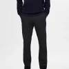 SELECTED 175 SLIM-FIT BRUSHED CHINOS Black Best Sale