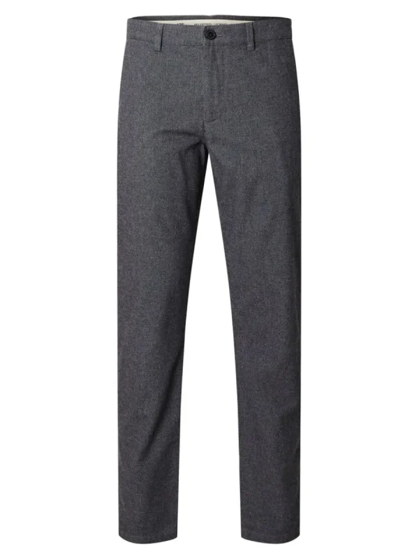 SELECTED 175 SLIM-FIT BRUSHED CHINOS Grey Clearance