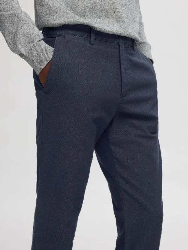 SELECTED 175 SLIM-FIT BRUSHED CHINOS Blue Best Sale