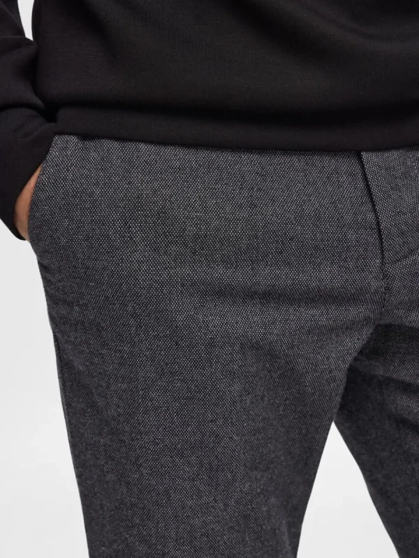 SELECTED 175 SLIM-FIT BRUSHED CHINOS Grey Clearance