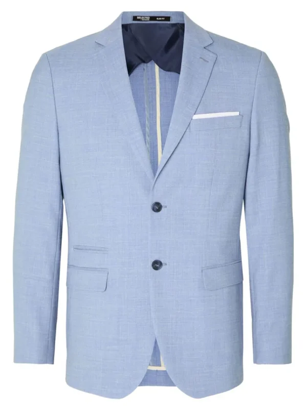 SELECTED SMAL PASSFORM ENKELKNÄPPT KAVAJ Blue Fashion