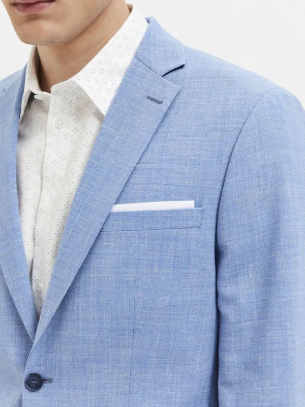 SELECTED SMAL PASSFORM ENKELKNÄPPT KAVAJ Blue Fashion