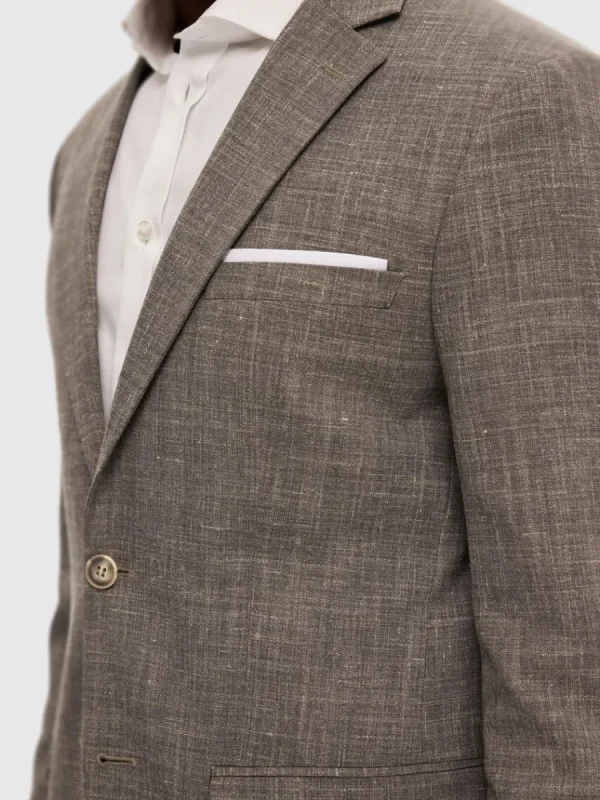 SELECTED SMAL PASSFORM ENKELKNÄPPT KAVAJ Brown Fashion
