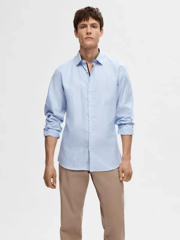 SELECTED SMAL PASSFORM SKJORTA Blue Cheap