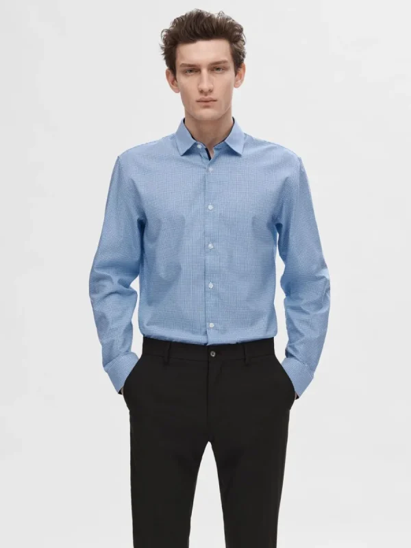 SELECTED SMAL PASSFORM SKJORTA Blue Store
