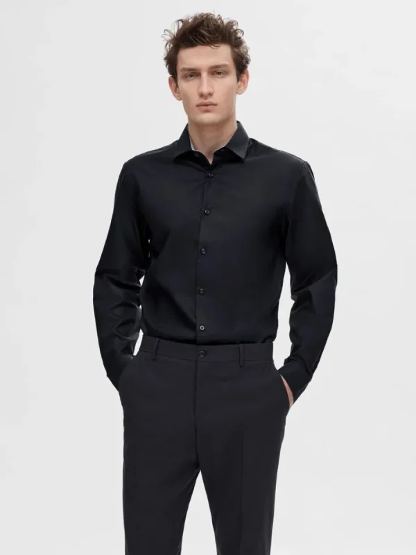 SELECTED SMAL PASSFORM SKJORTA Black Discount