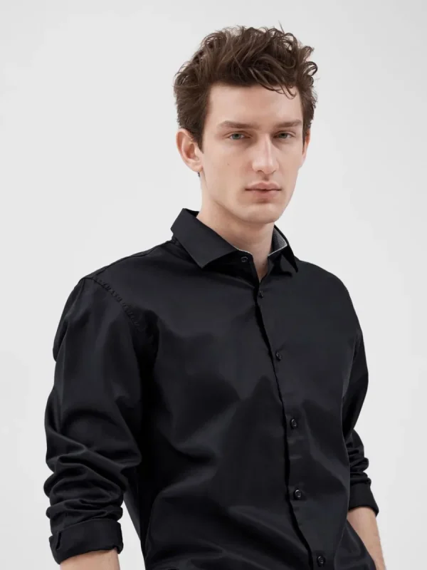 SELECTED SMAL PASSFORM SKJORTA Black Discount