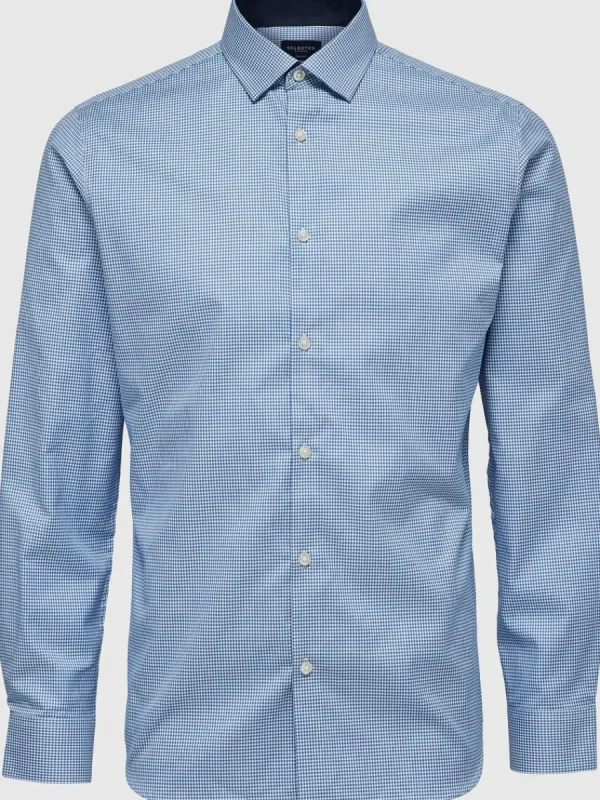 SELECTED SMAL PASSFORM SKJORTA Blue Store