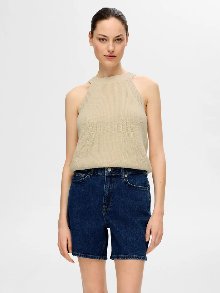 stickad_halterneck_topp_0-1.webp SELECTED STICKAD HALTERNECK TOPP Beige Best Sale