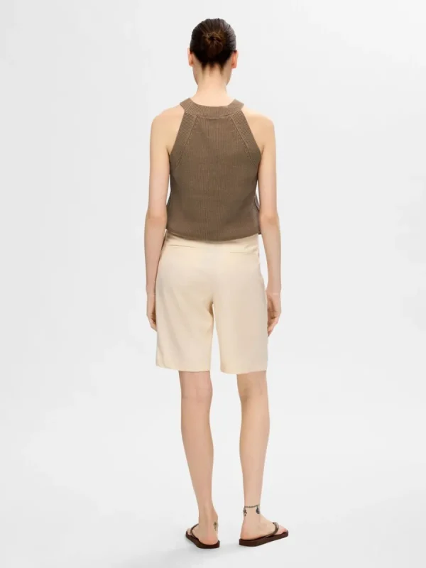 SELECTED STICKAD HALTERNECK TOPP Brown Online