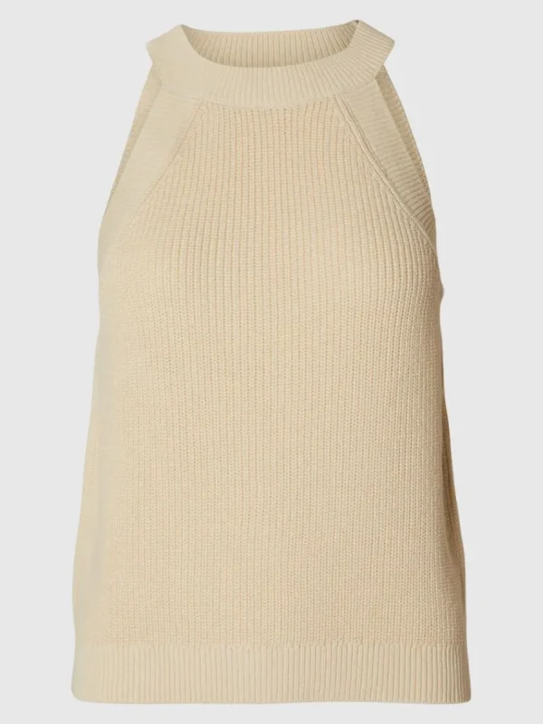 SELECTED STICKAD HALTERNECK TOPP Beige Best Sale
