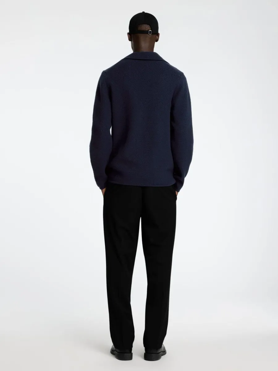 stickad_kavaj_5.webp SELECTED STICKAD KAVAJ Blue Sale