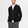 SELECTED STICKAD KOFTA MED BLIXTLÅS Black New