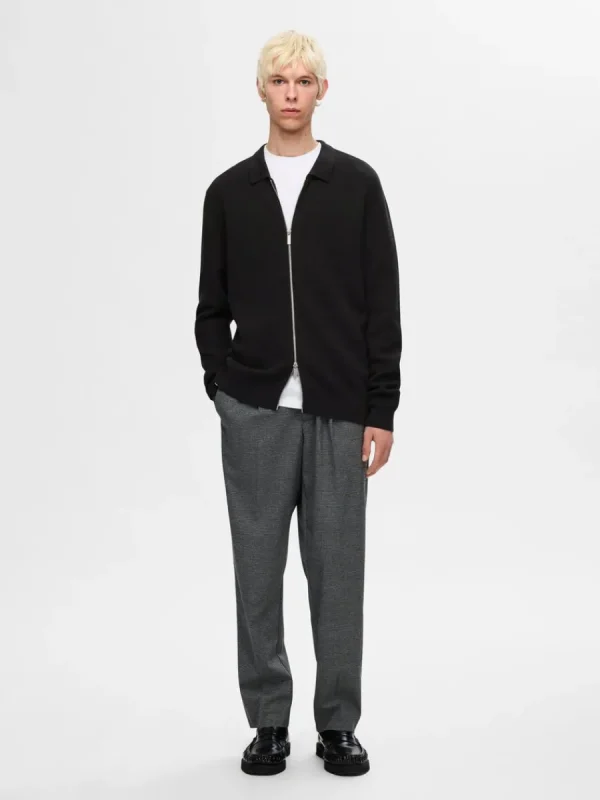 SELECTED STICKAD KOFTA MED BLIXTLÅS Black New