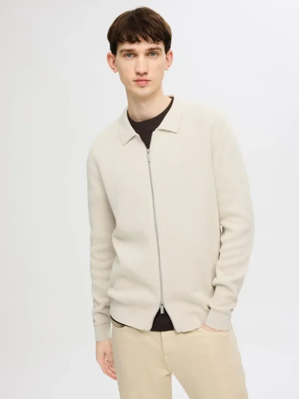 SELECTED STICKAD KOFTA MED BLIXTLÅS Beige Cheap