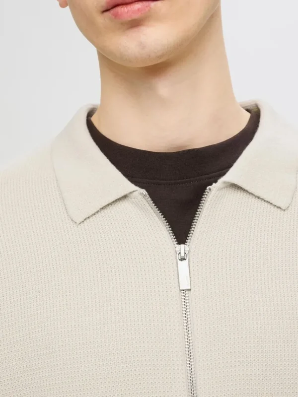 SELECTED STICKAD KOFTA MED BLIXTLÅS Beige Cheap