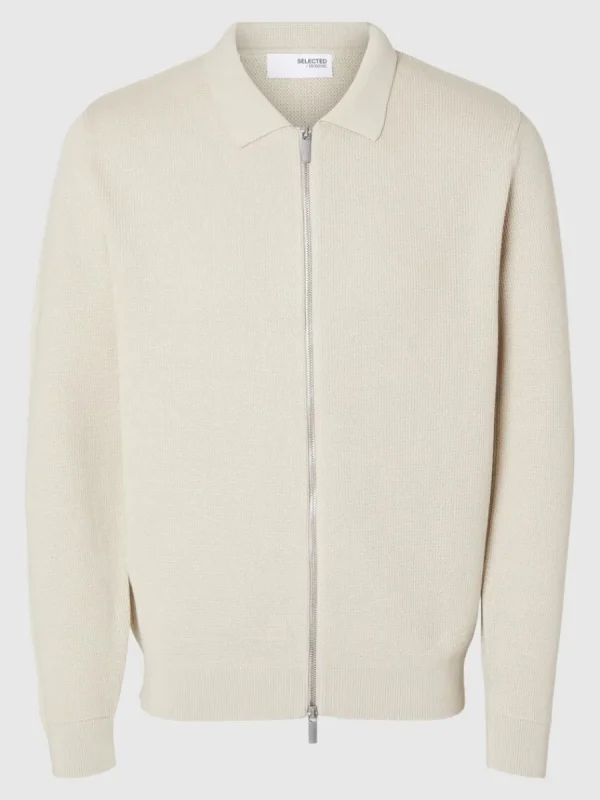 SELECTED STICKAD KOFTA MED BLIXTLÅS Beige Cheap