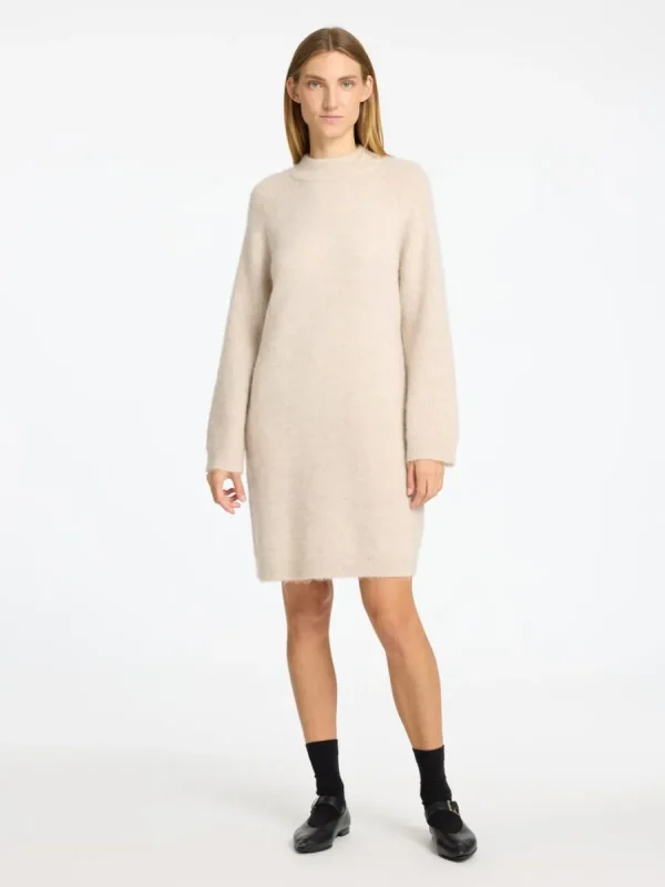 SELECTED STICKAD KORT KLÄNNING Beige Discount