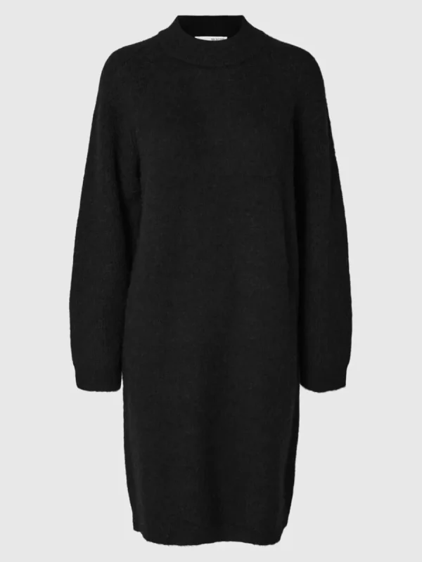 SELECTED STICKAD KORT KLÄNNING Black New
