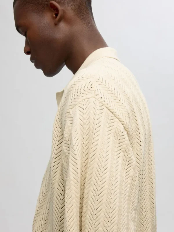 SELECTED STICKAD KORTÄRMAD SKJORTA Beige Outlet