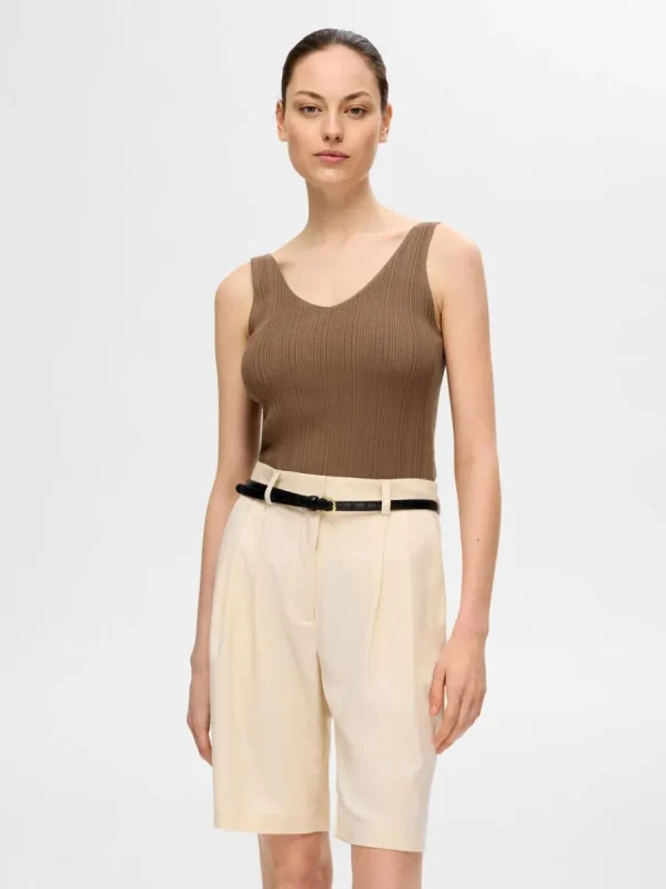 SELECTED STICKAD LINNE Brown Outlet