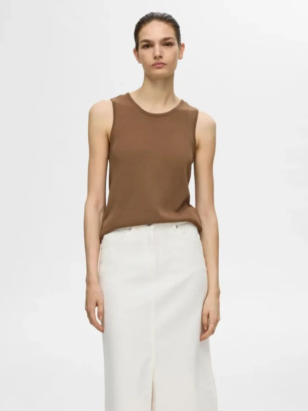 SELECTED STICKAD LINNE Brown Outlet