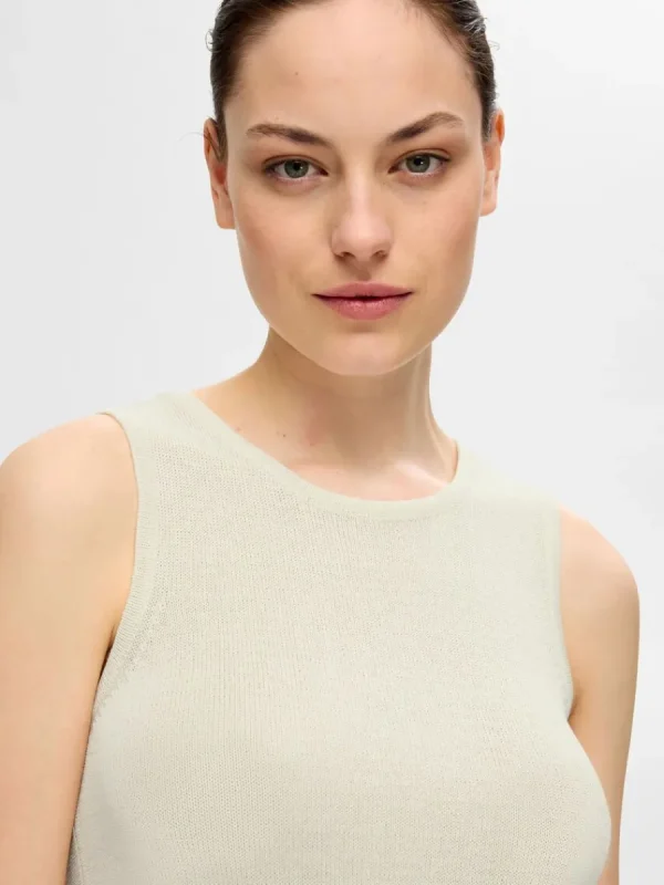 SELECTED STICKAD LINNE Beige Cheap