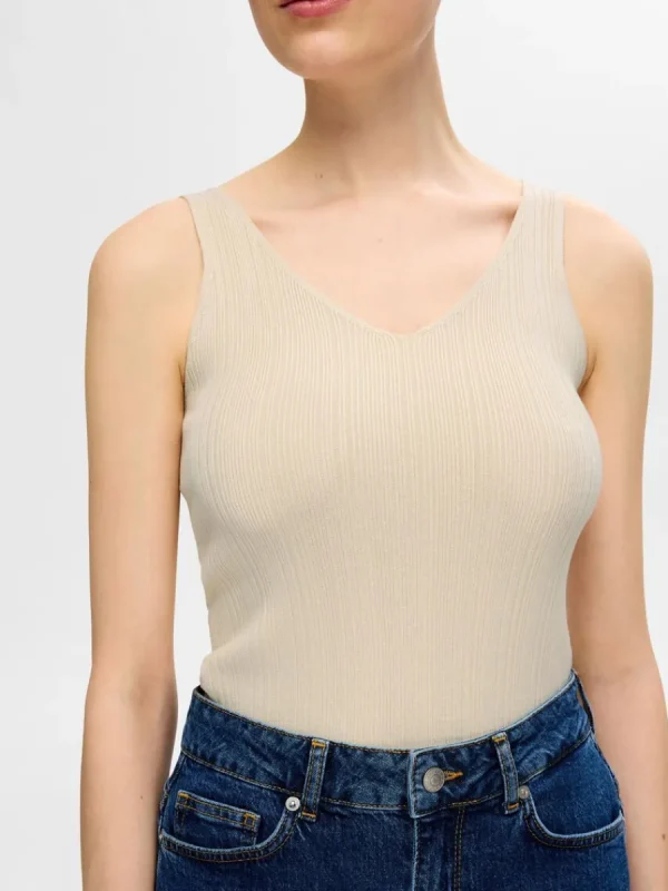 SELECTED STICKAD LINNE Beige Store
