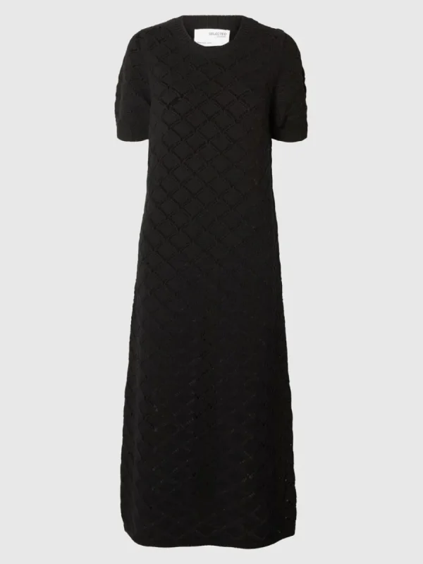 SELECTED STICKAD MAXIKLÄNNING Black Flash Sale