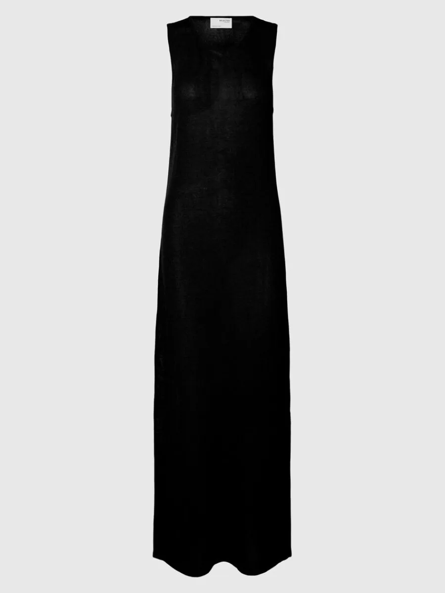 stickad_maxiklnning_5-3.webp SELECTED STICKAD MAXIKLÄNNING Black Cheap