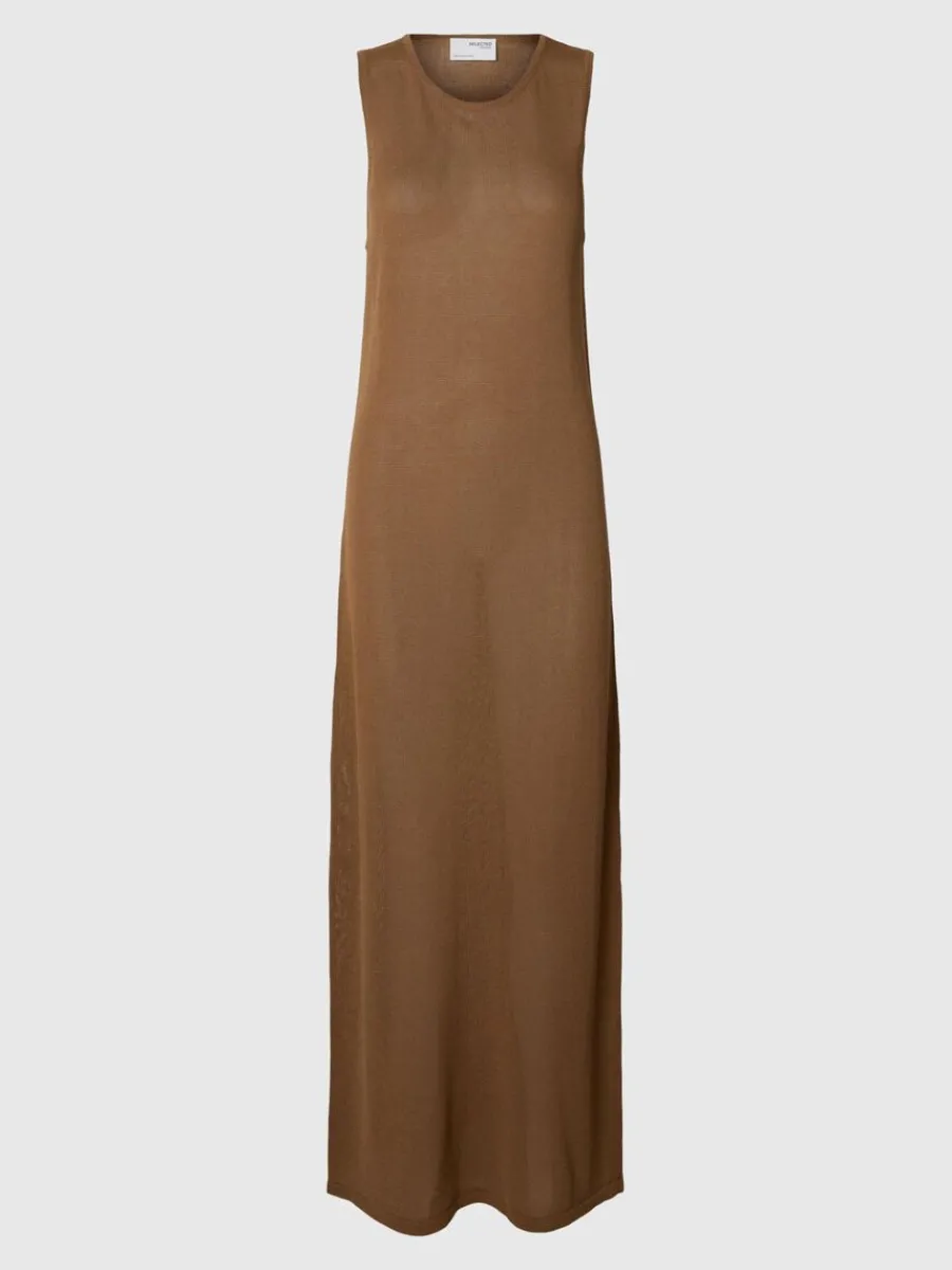 stickad_maxiklnning_5-5.webp SELECTED STICKAD MAXIKLÄNNING Brown Cheap