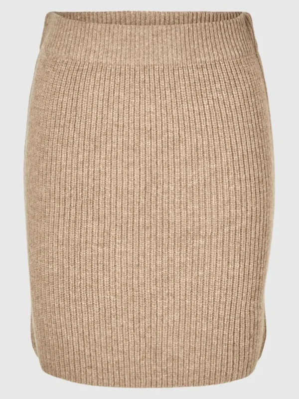 SELECTED STICKAD MINIKJOL Brown Discount